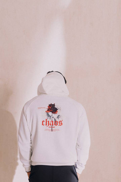 Graphic Printed Oversize Hoodie White