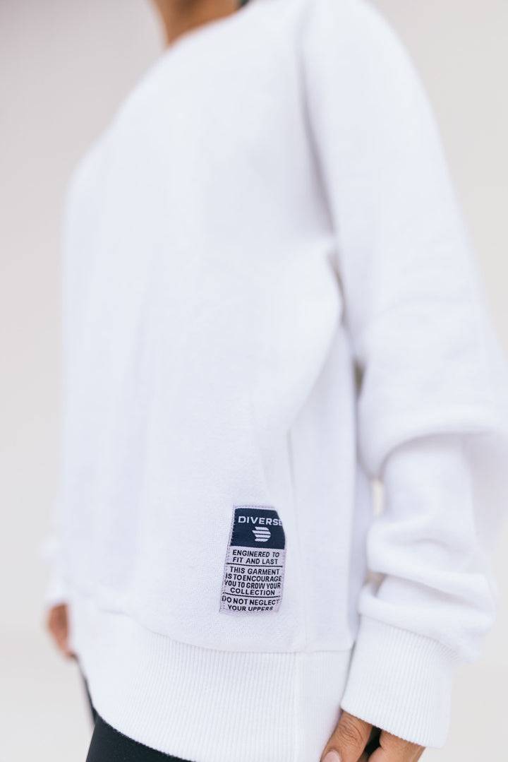 Graphic Printed Oversize Sweatshirt White