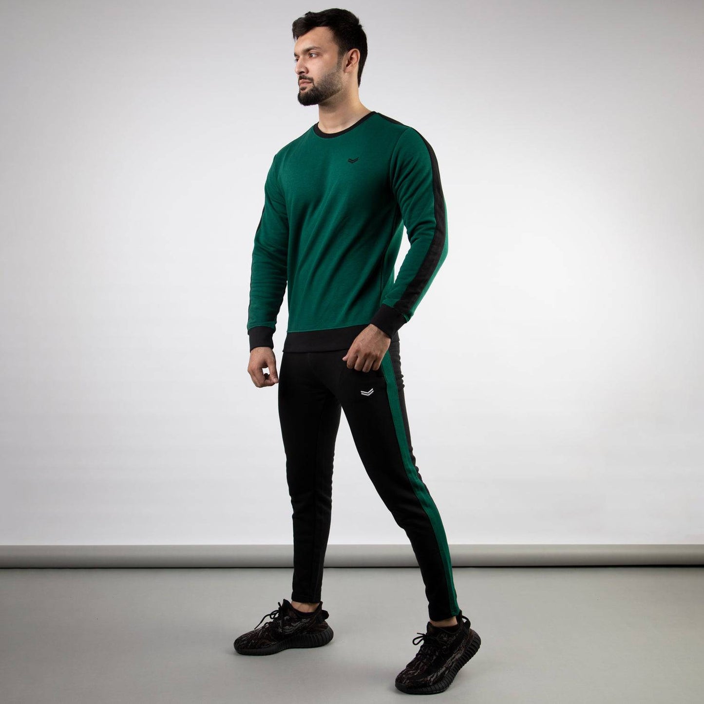 Green & Black Tracksuit with Contrast Panels - Valetica Sports