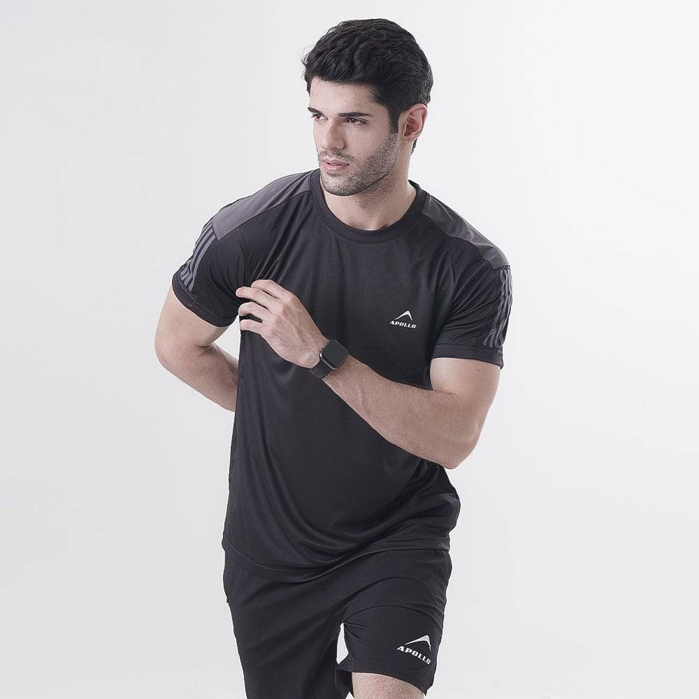 Gym T Shirt Mens Interlock – Black - Valetica Sports