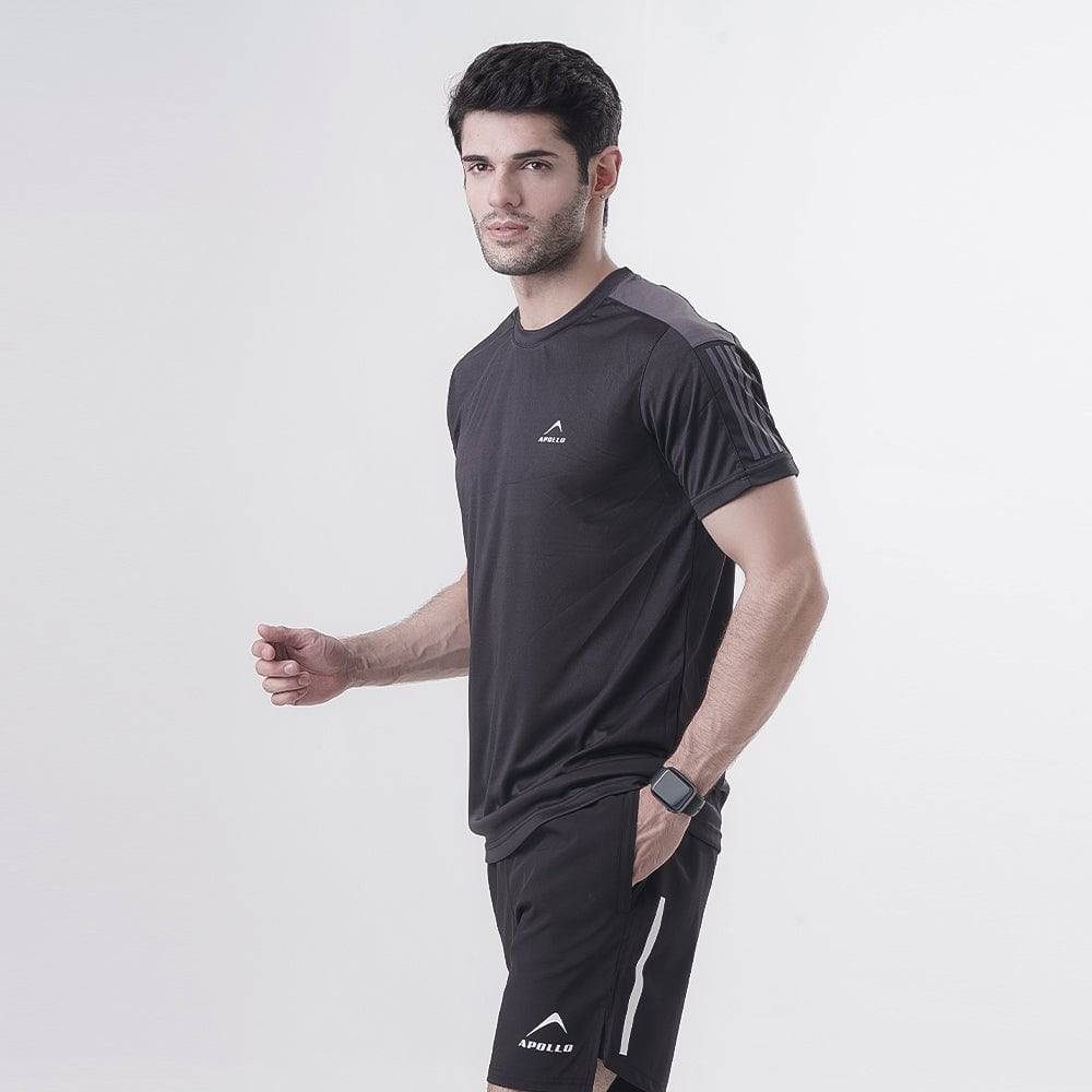 Gym T Shirt Mens Interlock – Black - Valetica Sports