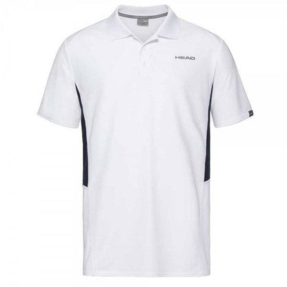 Head Club Tech Polo Shirt-White & Dark Blue - Valetica Sports