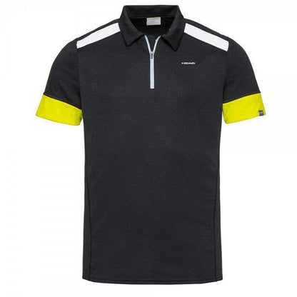 Head Golden Slam Polo-Black & Yellow - Valetica Sports