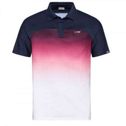 Head Performance Polo-Dark Blue/Hibiscus - Valetica Sports