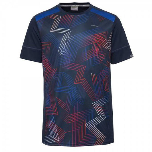 Head Racquet T-Shirt-Dark Blue & Red - Valetica Sports