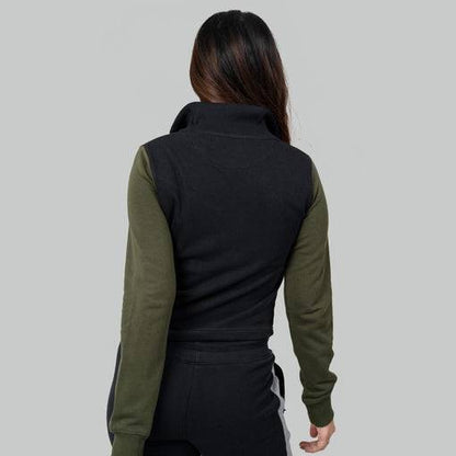 Ignite Zipper Cardigan - Black / Olive - Valetica Sports