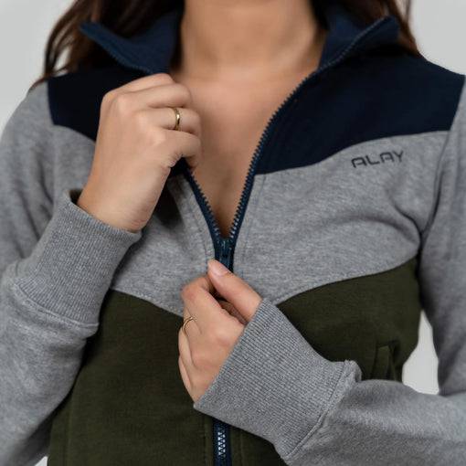 Ignite Zipper Cardigan - Navy / Olive - Valetica Sports