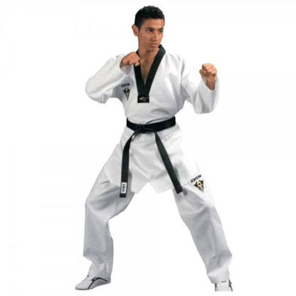 Kwon Kyorugi Dobok Star Fighter (Poom Neck Black & Red) - Valetica Sports