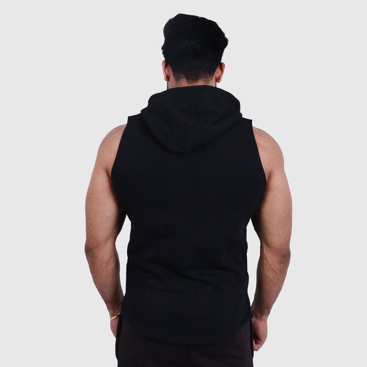 Leggers Black Sleeveless Hoodie - Valetica Sports