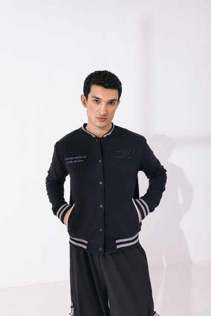 Men Varsity Jacket Black