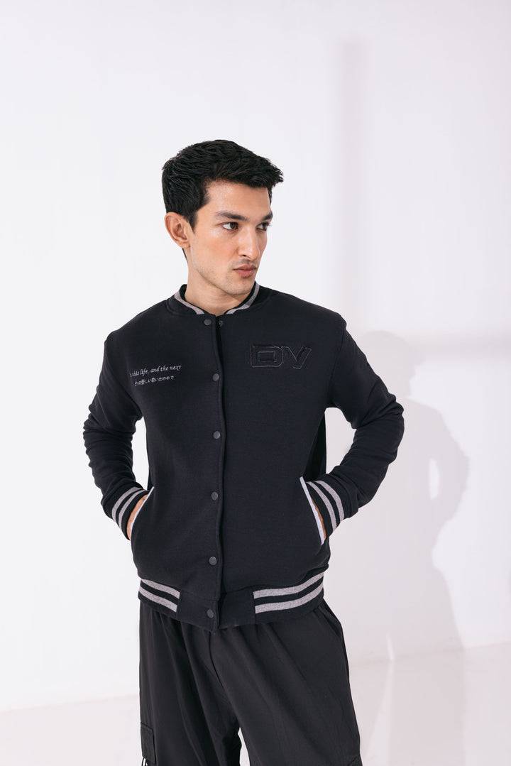 Men Varsity Jacket Black