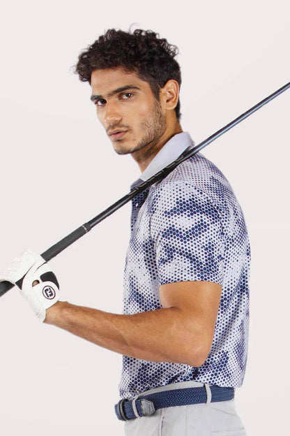 Moderno Pixel Comb Light Grey Golf Polo