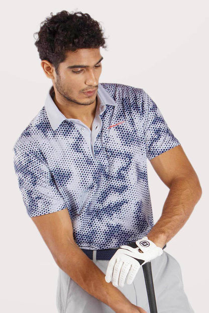 Moderno Pixel Comb Light Grey Golf Polo