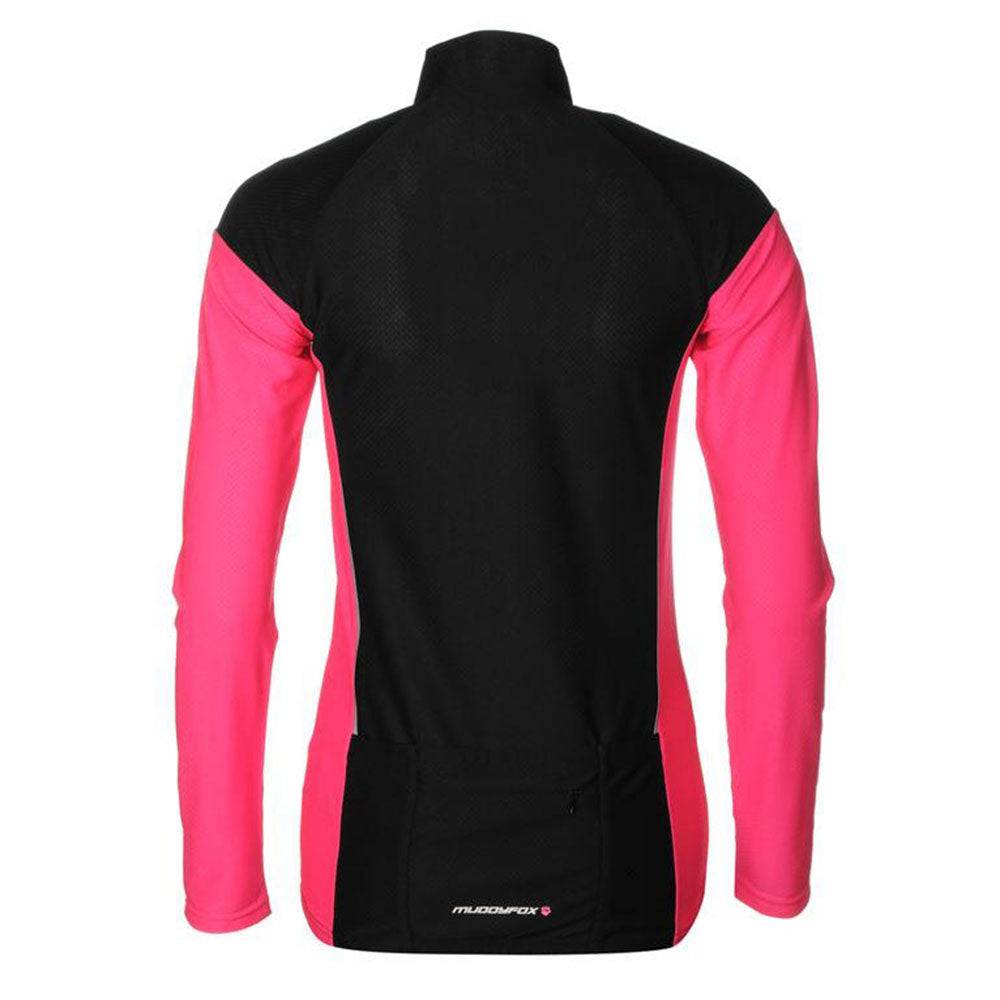 Muddyfox Long Sleeve Cycling Jersey - Black & Pink - Valetica Sports