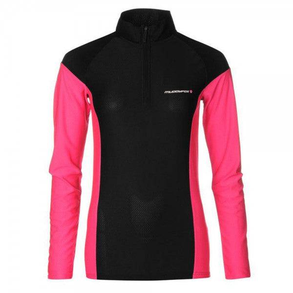 Muddyfox Long Sleeve Cycling Jersey - Black & Pink - Valetica Sports