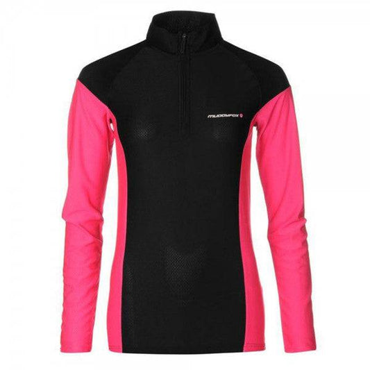 Muddyfox Long Sleeve Cycling Jersey - Black & Pink - Valetica Sports
