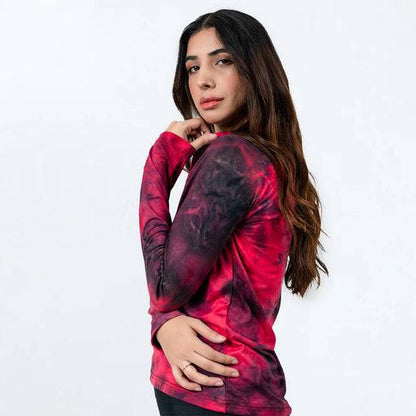 Muse Tie-Dye Sweatshirt - Red - Valetica Sports