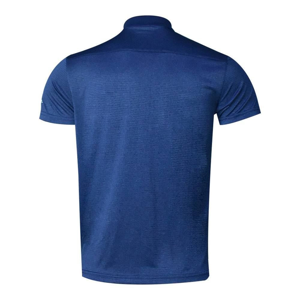 Navy Blue Mens Polyester Millange Polo - Valetica Sports