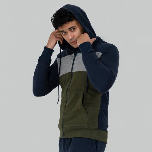 Phenom Zipper Hoodie - Navy / Olive - Valetica Sports