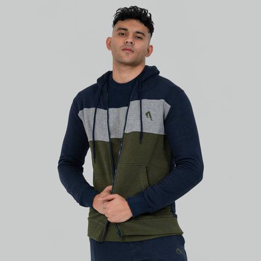 Phenom Zipper Hoodie - Navy / Olive - Valetica Sports