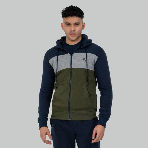 Phenom Zipper Hoodie - Navy / Olive - Valetica Sports