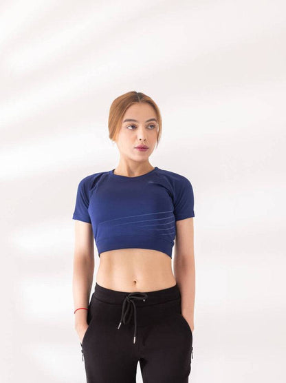 Preta Navy Minimal Crop Top