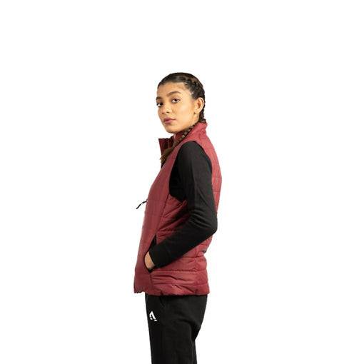 Puffer Jacket Vest (Maroon) - Valetica Sports