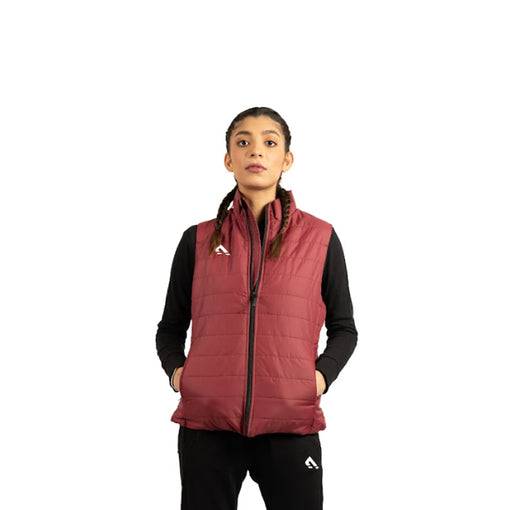 Puffer Jacket Vest (Maroon) - Valetica Sports