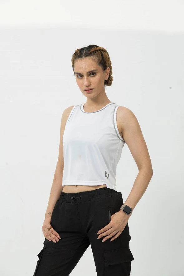 Reflective Piping Crop Top - Valetica Sports