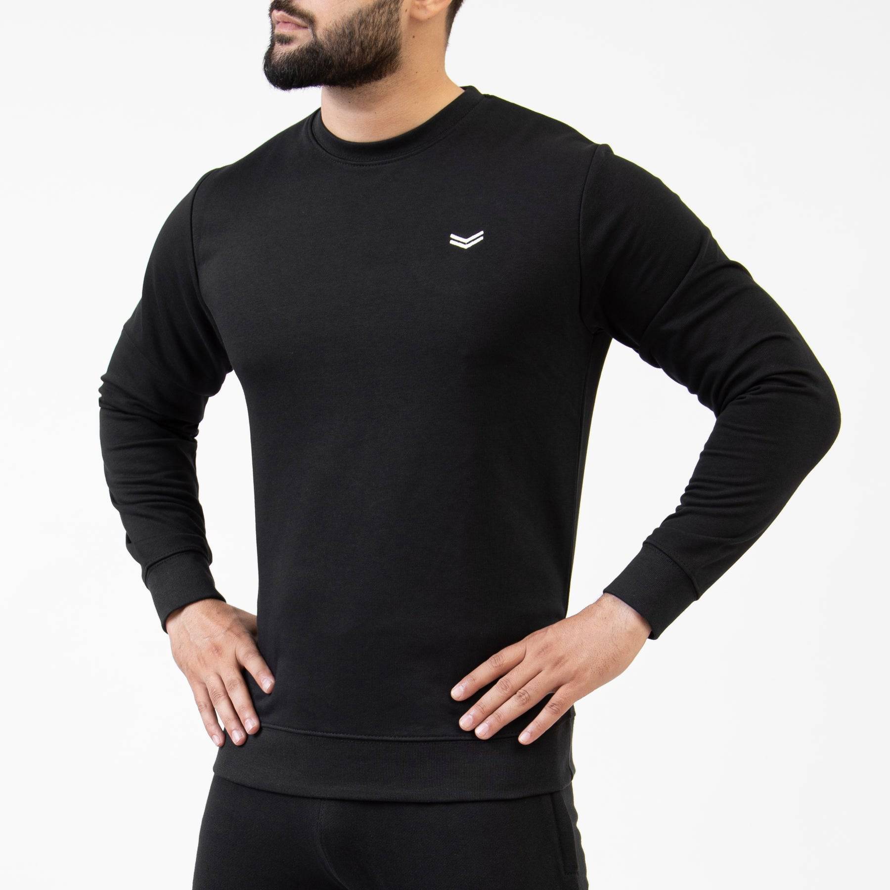 Solid Black Sweatshirt - Valetica Sports