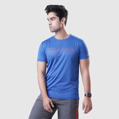 Sports T Shirt Mens Polyester Mesh – Blue - Valetica Sports