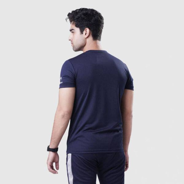 Sports T Shirt Mens Polyester Mesh – Navy - Valetica Sports