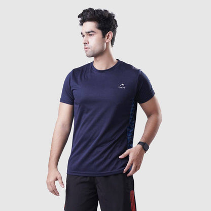 Sports T Shirt Mens Polyester Mesh – Navy - Valetica Sports