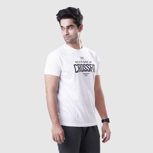 Sports T Shirt Mens Polyester Mesh  – White - Valetica Sports
