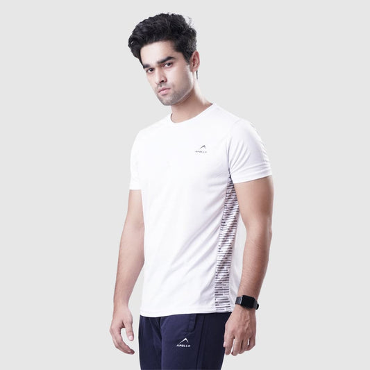 Sports T Shirt Mens Polyester Mesh – White - Valetica Sports