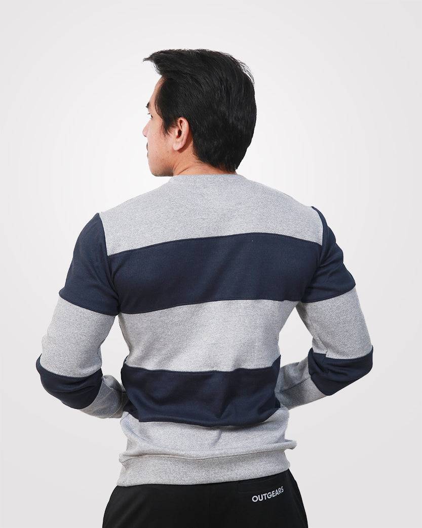 Sweat Shirt Stripes Gray & Blue - Valetica Sports