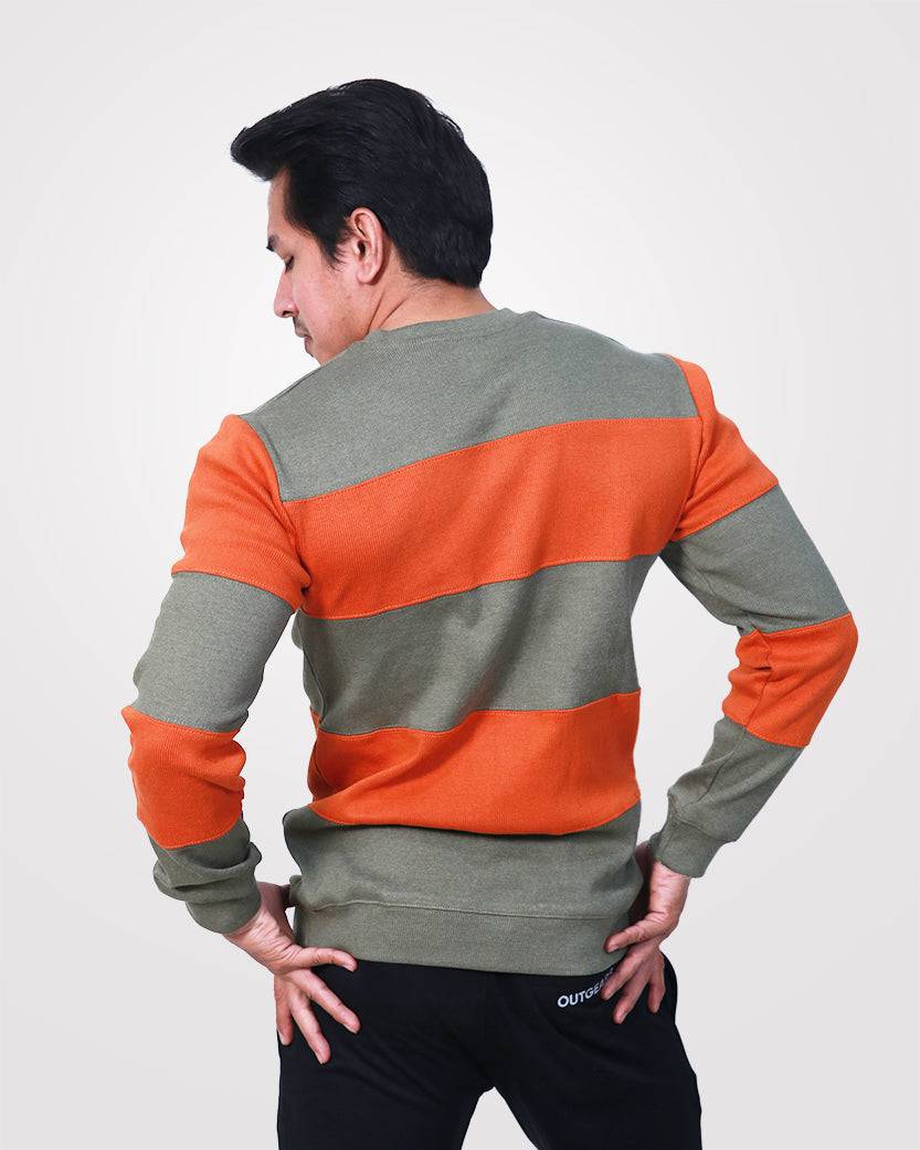 Sweat Shirt Stripes Orange & Gray - Valetica Sports