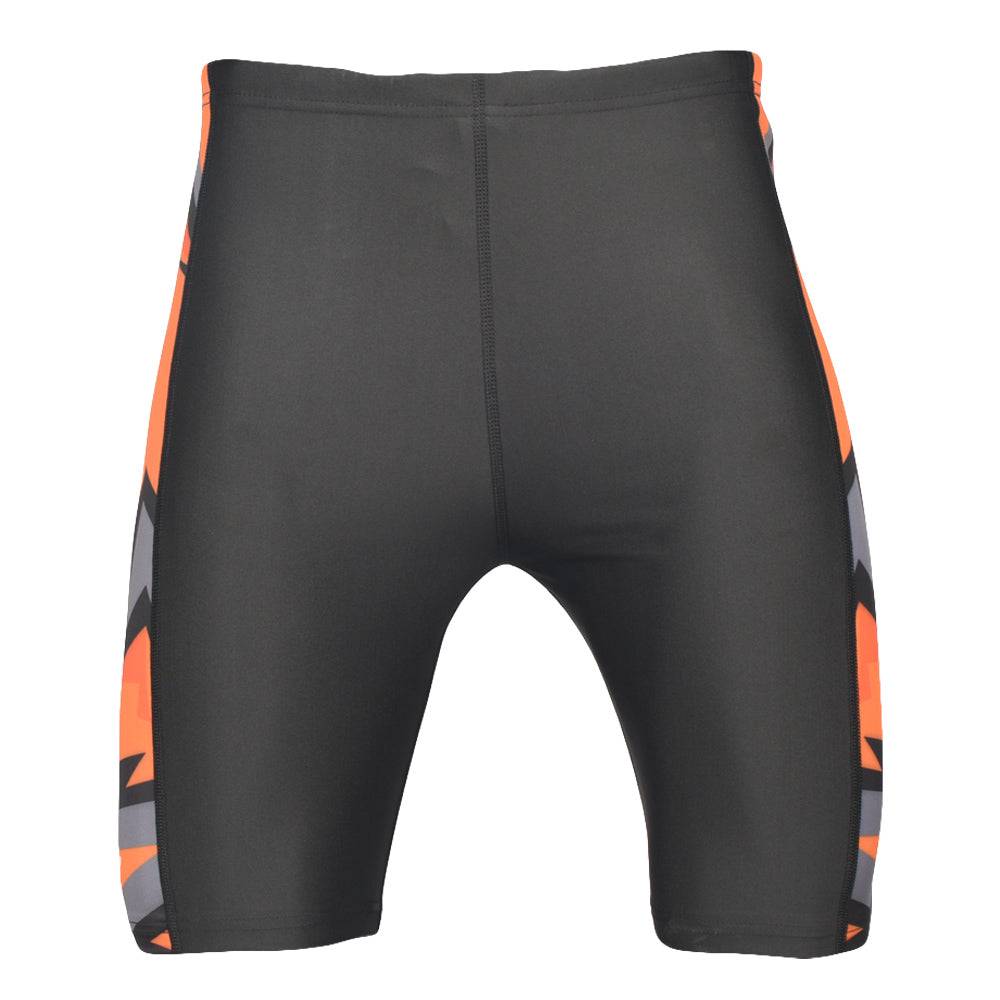 Swimming Jammer Short Mens Skinfit Black/Orange - Valetica Sports