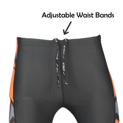 Swimming Jammer Short Mens Skinfit Black/Orange - Valetica Sports