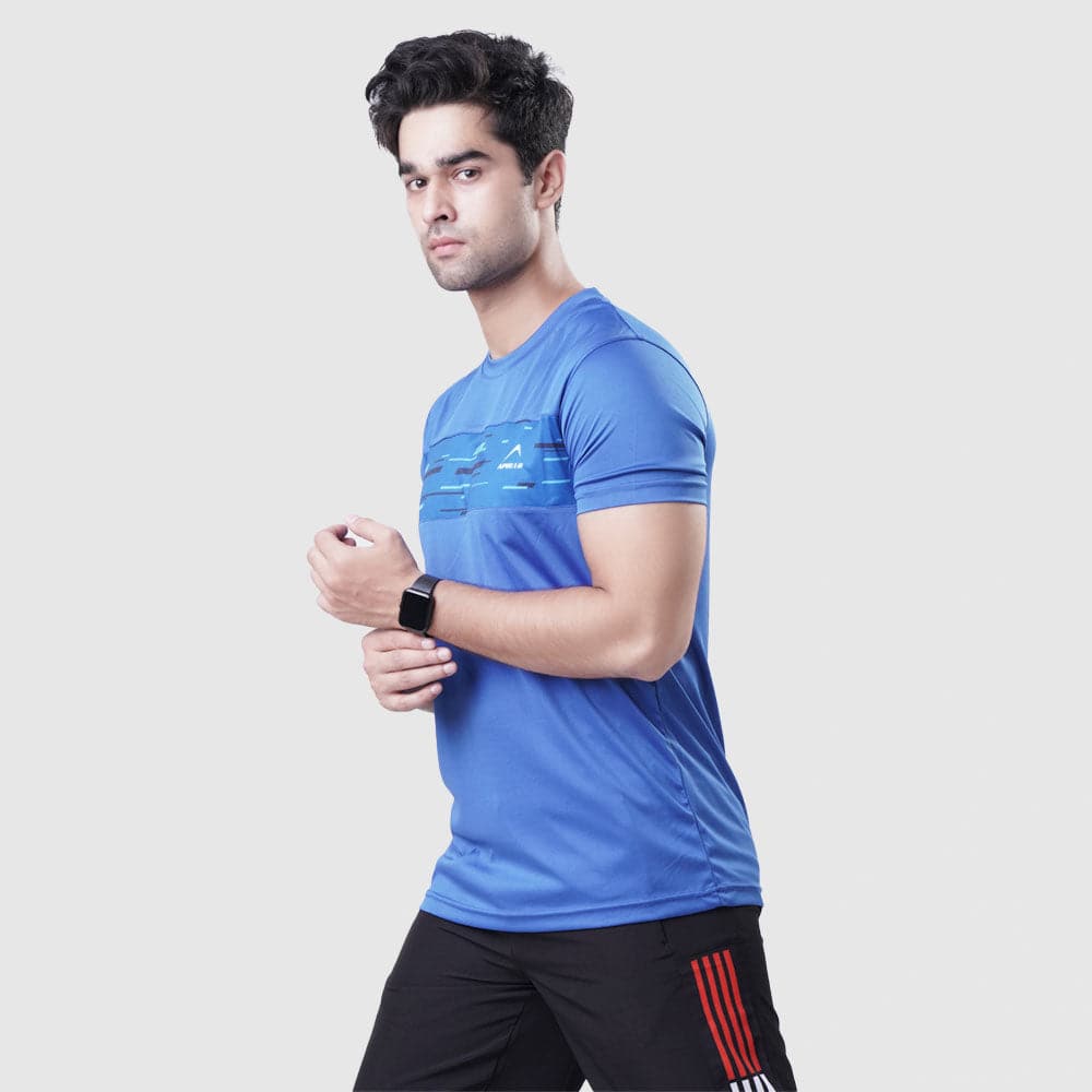 T Shirt Mens Interlock – Blue - Valetica Sports