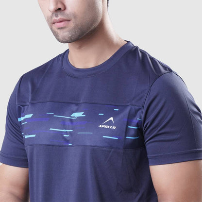 T Shirt Mens Interlock – Navy - Valetica Sports