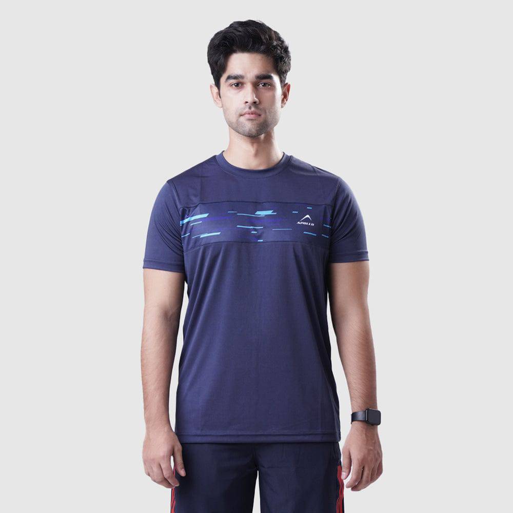 T Shirt Mens Interlock – Navy - Valetica Sports