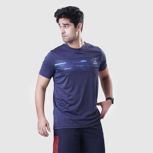 T Shirt Mens Interlock – Navy - Valetica Sports