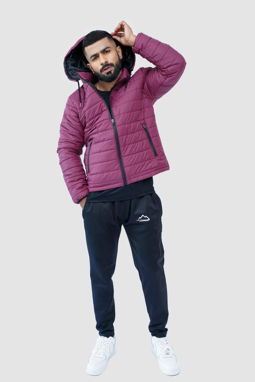Vine Quilted Puffer Jacket with Detachable Hoodie - Valetica Sports