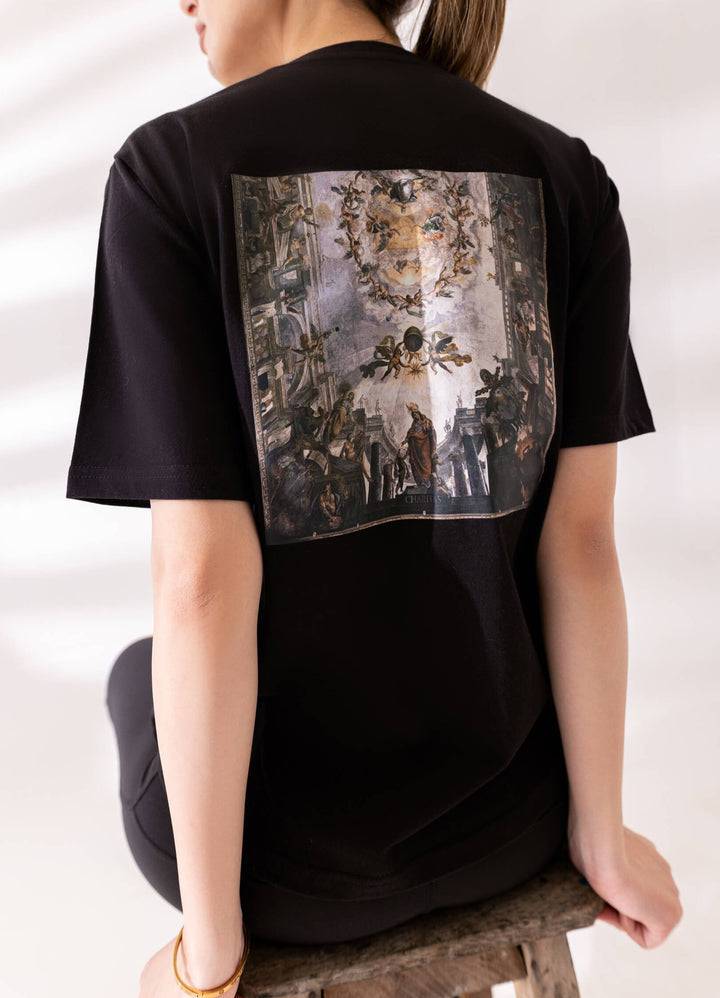 Women's Black Halcyon Oversized Graphic T-Shirt