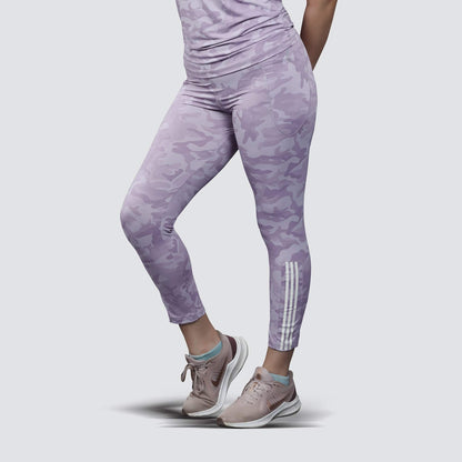 Women's Camo Workout High-Waisted Stretchable Leggings - Purple - Valetica Sports