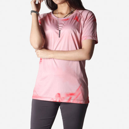 Women’s Short Sleeve Workout Activewear T-Shirt - Pink - Valetica Sports