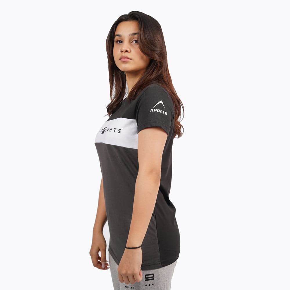 Women Sports T-shirt Polyester black - Valetica Sports