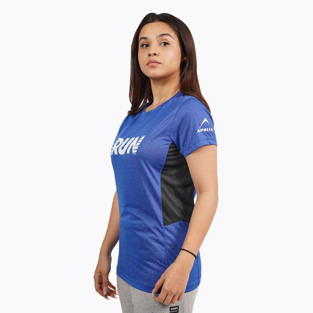 Women Sports T-shirt Polyester blue - Valetica Sports