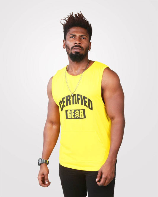 Yellow Mens Gym Tank Top - Valetica Sports